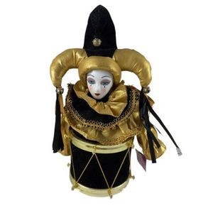 10x6 gold porcelain decor jester